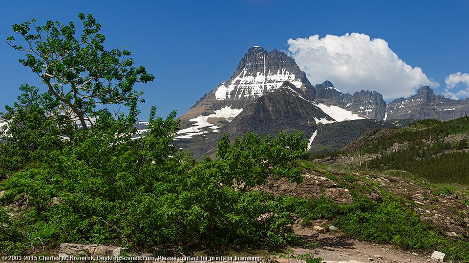 Clouds Soar Over Mount Wilbur at Many Glacier