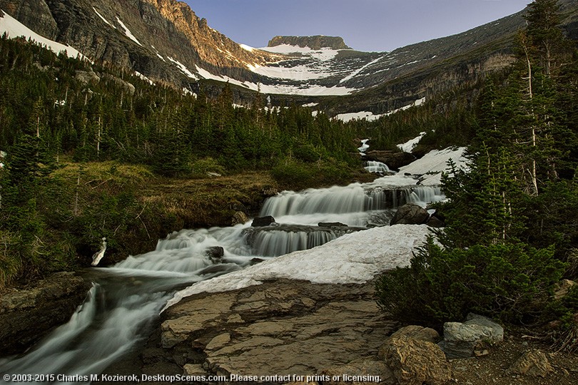 Runoff Waterfall Near Logan Pass