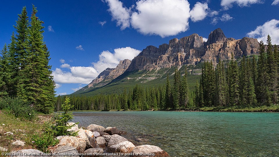 Castle Mountain and the Bow River 