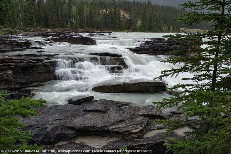 Cascades Above Athabasca Falls 