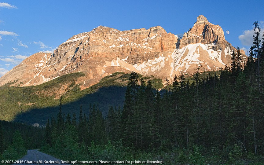 Moon Over Yoho Valley Road 